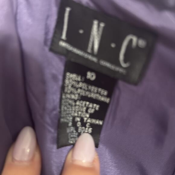 INC International Concepts Women Purple Suede Embroidered Midi Skirt Size 10 - Picture 5 of 5